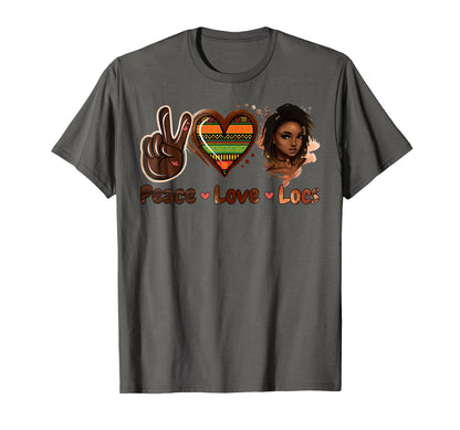 Peace Love Locs Black Melanin T-Shirt - Fun Novelty Design Men Women - T-Shirt, Sweatshirt, Hoodie