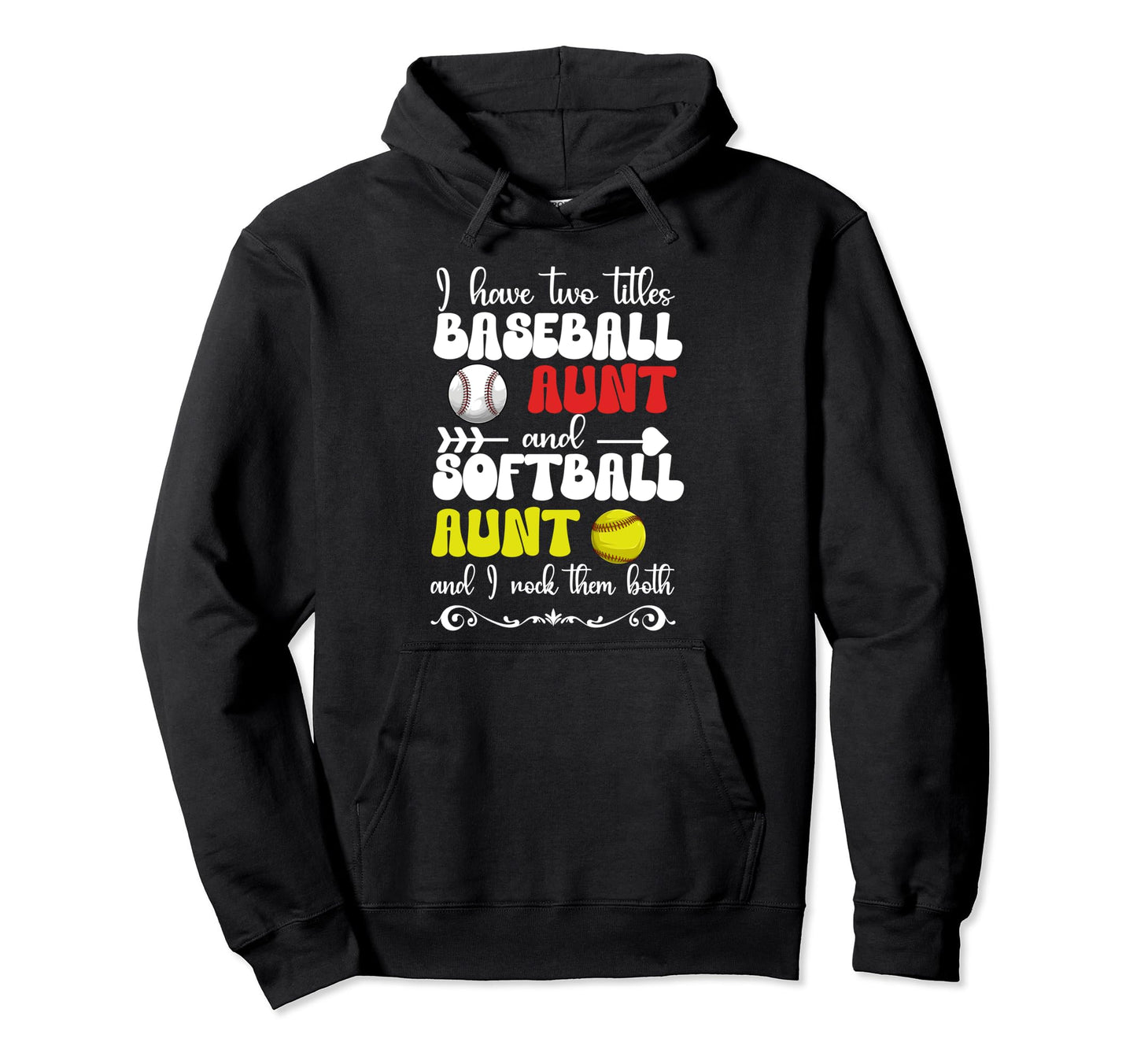 Baseball Aunt And Softball Aunt Ballers Hoodie - Minimalist Print Men Women - T-Shirt, Sweatshirt, Hoodie
