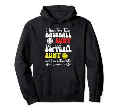 Baseball Aunt And Softball Aunt Ballers Hoodie - Minimalist Print Men Women - T-Shirt, Sweatshirt, Hoodie