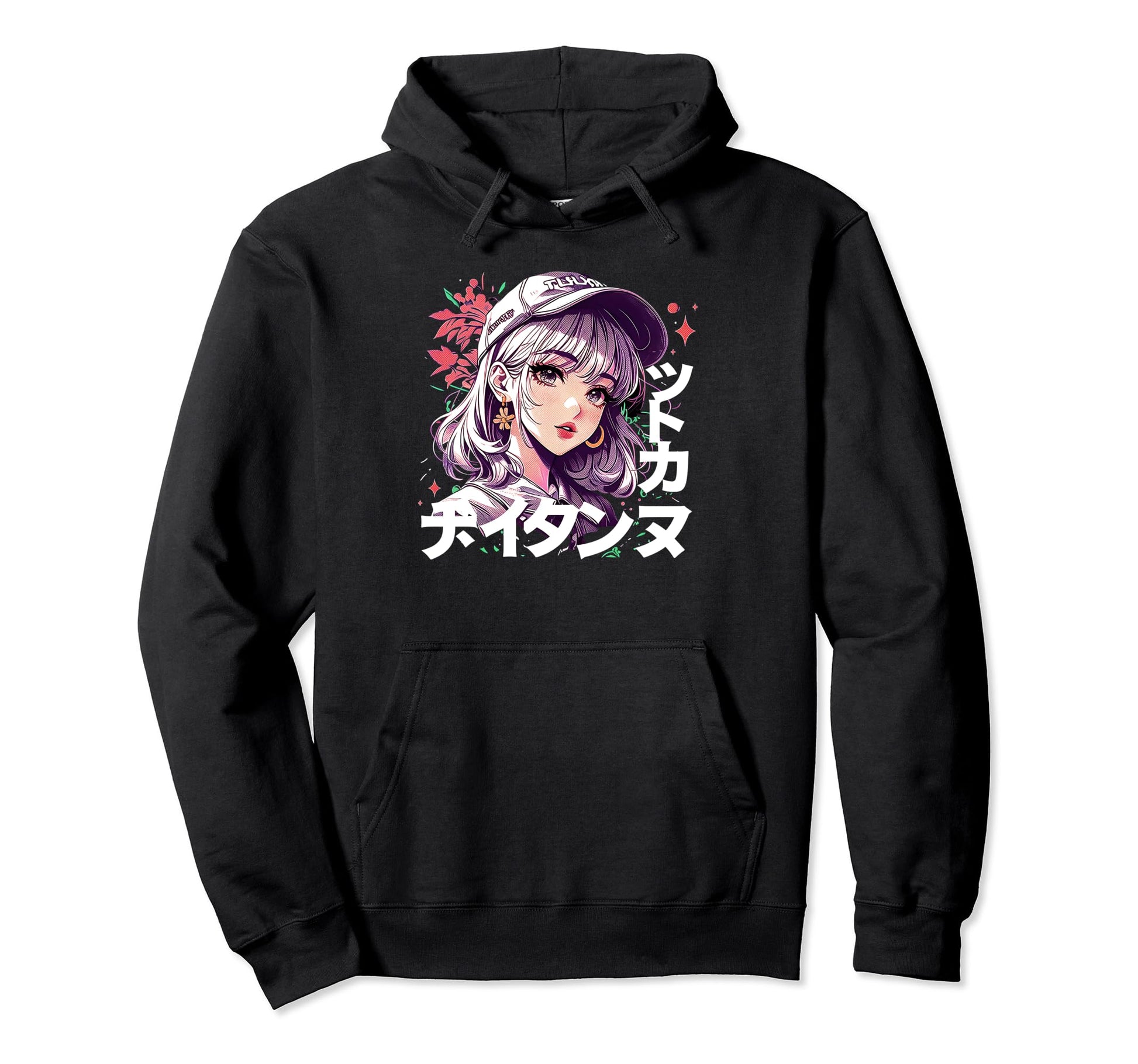 Anime Goth Grunge Demon Waifu Horror Hoodie - Casual Everyday Wear Unisex - T-Shirt, Sweatshirt, Hoodie