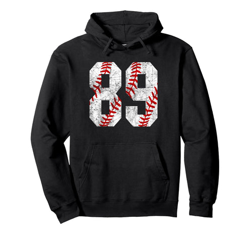 Distressed Baseball Number 89 Jersey Hoodie - Unique Graphic Men Women - T-Shirt, Sweatshirt, Hoodie