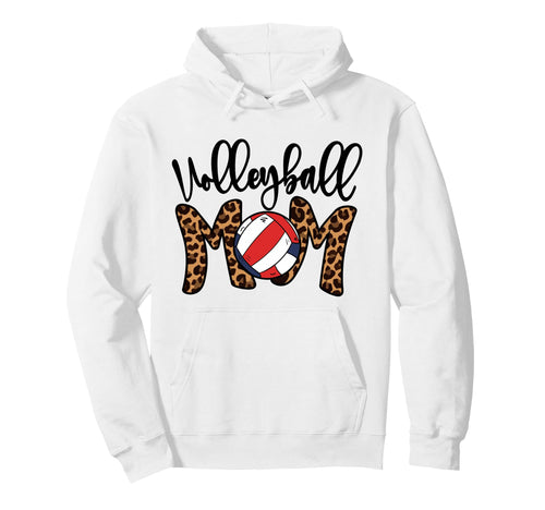 Volleyball Mom Leopard Beach Volley Hoodie - Trendy Graphic Men Women - T-Shirt, Sweatshirt, Hoodie