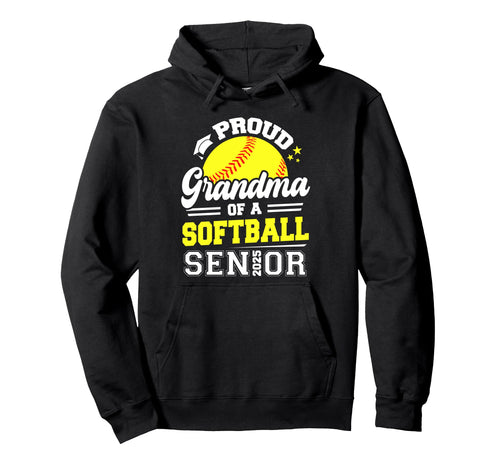 Proud Grandma Softball Senior 2025 Graduate Hoodie - Unique Graphic Unisex - T-Shirt, Sweatshirt, Hoodie