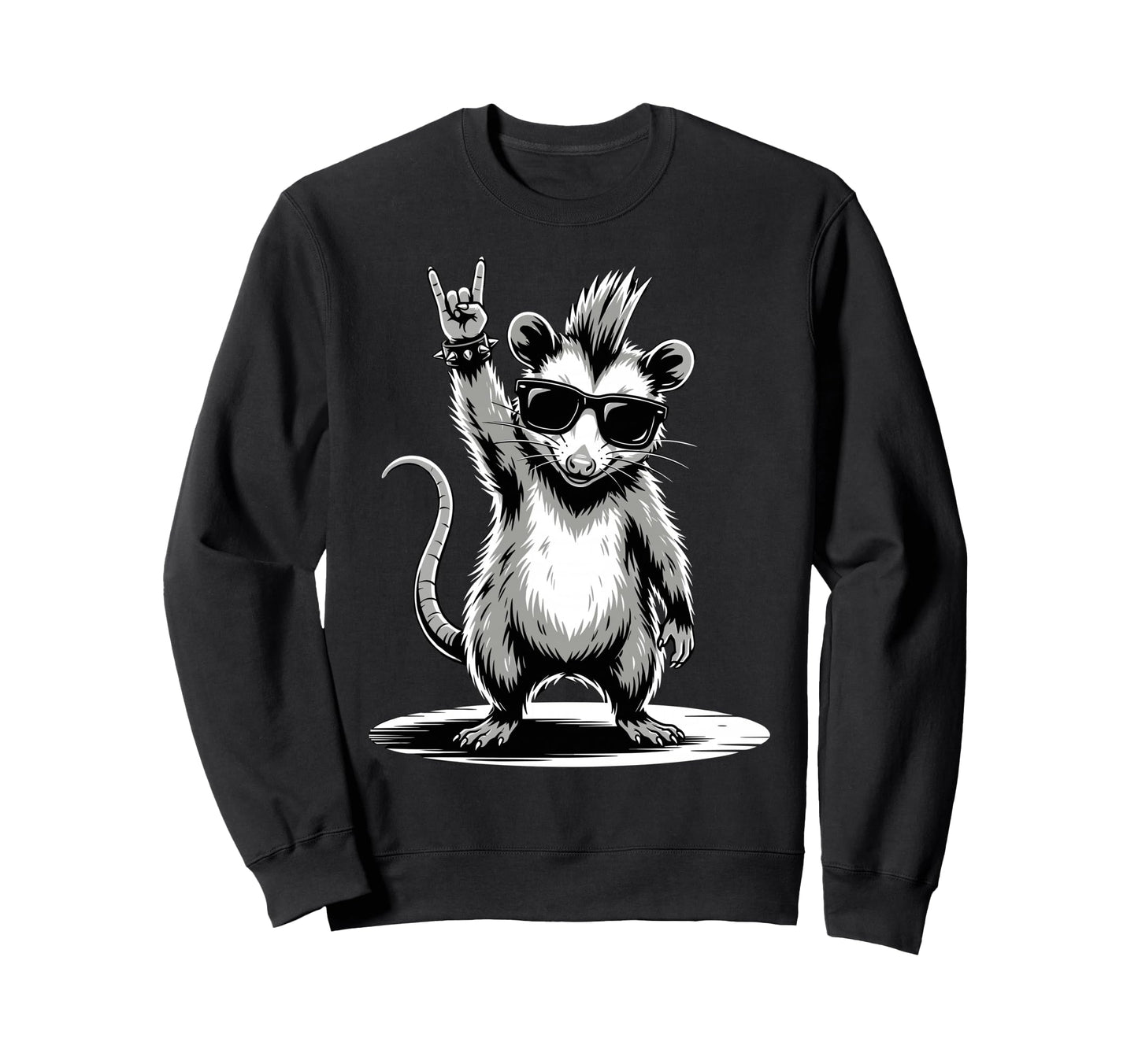 Funny Opossum Loving Rock And Sweatshirt - Fun Novelty Design Men Women - T-Shirt, Sweatshirt, Hoodie