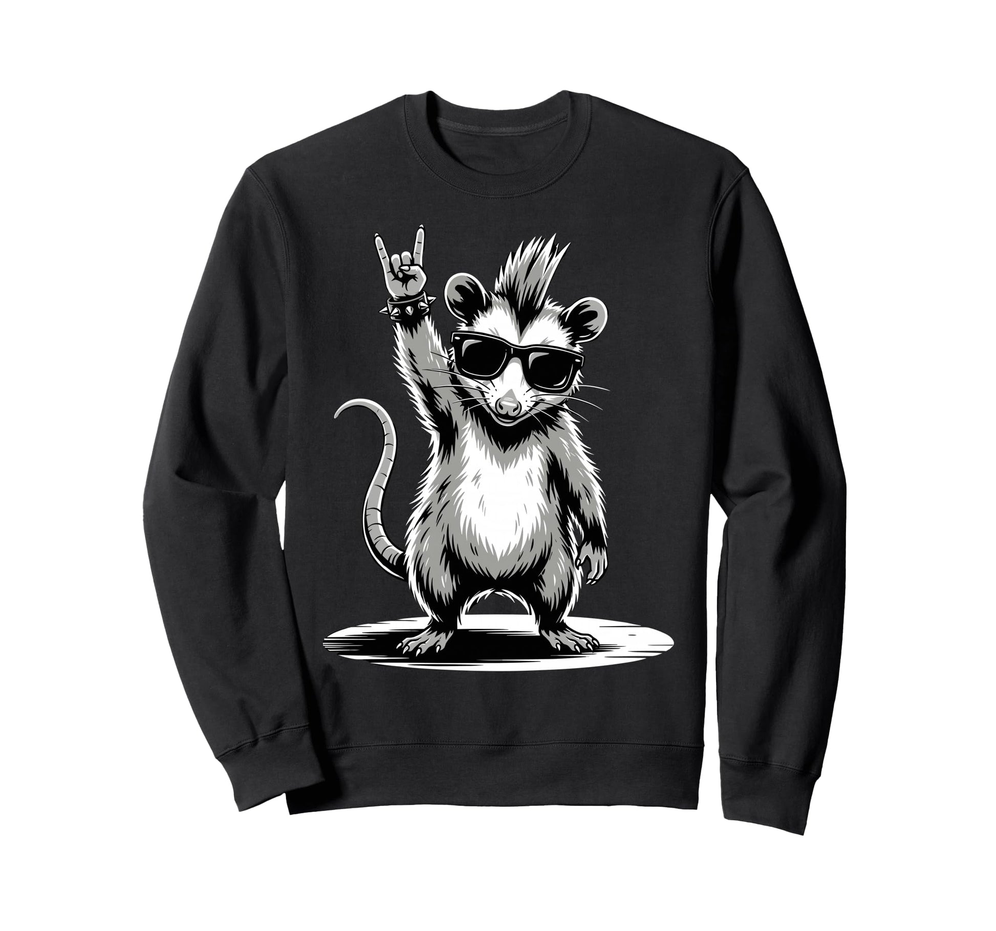 Funny Opossum Loving Rock And Sweatshirt - Fun Novelty Design Men Women - T-Shirt, Sweatshirt, Hoodie
