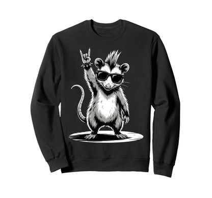 Funny Opossum Loving Rock And Sweatshirt - Fun Novelty Design Men Women - T-Shirt, Sweatshirt, Hoodie