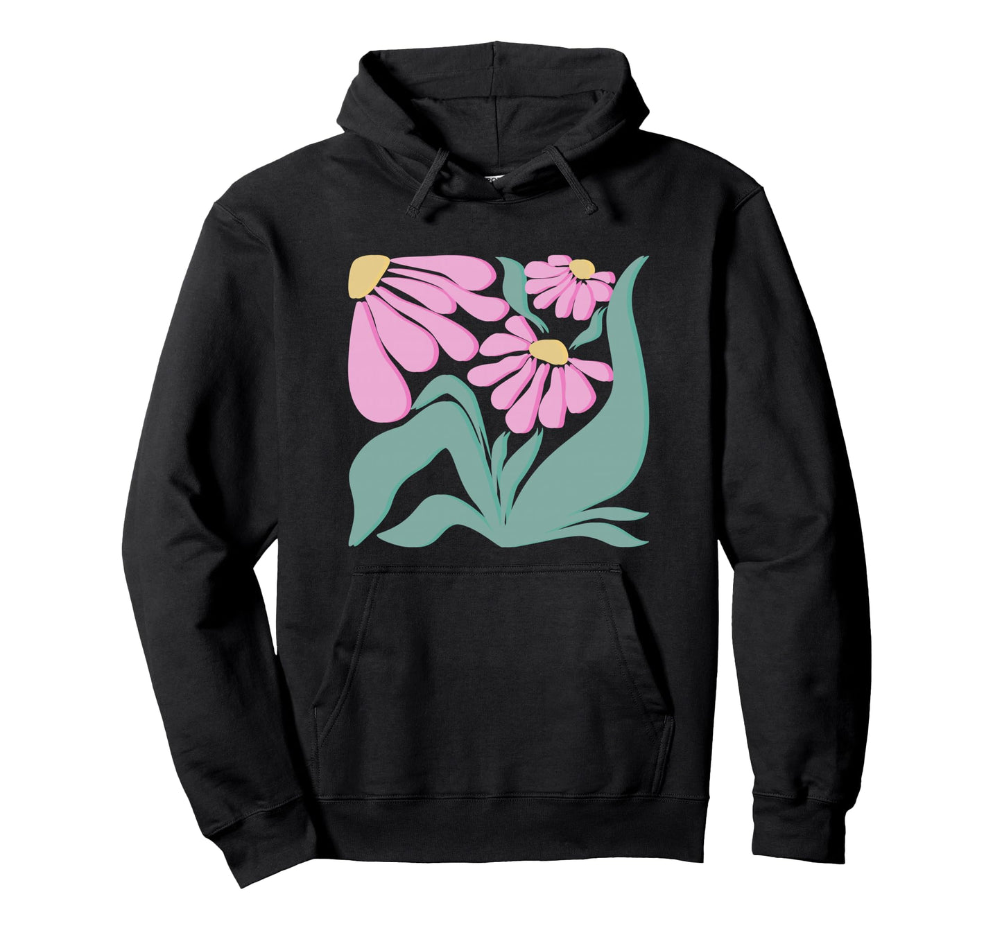 Floral Abstract Hippie Boho Flowers Hoodie - Minimalist Print Unisex - T-Shirt, Sweatshirt, Hoodie
