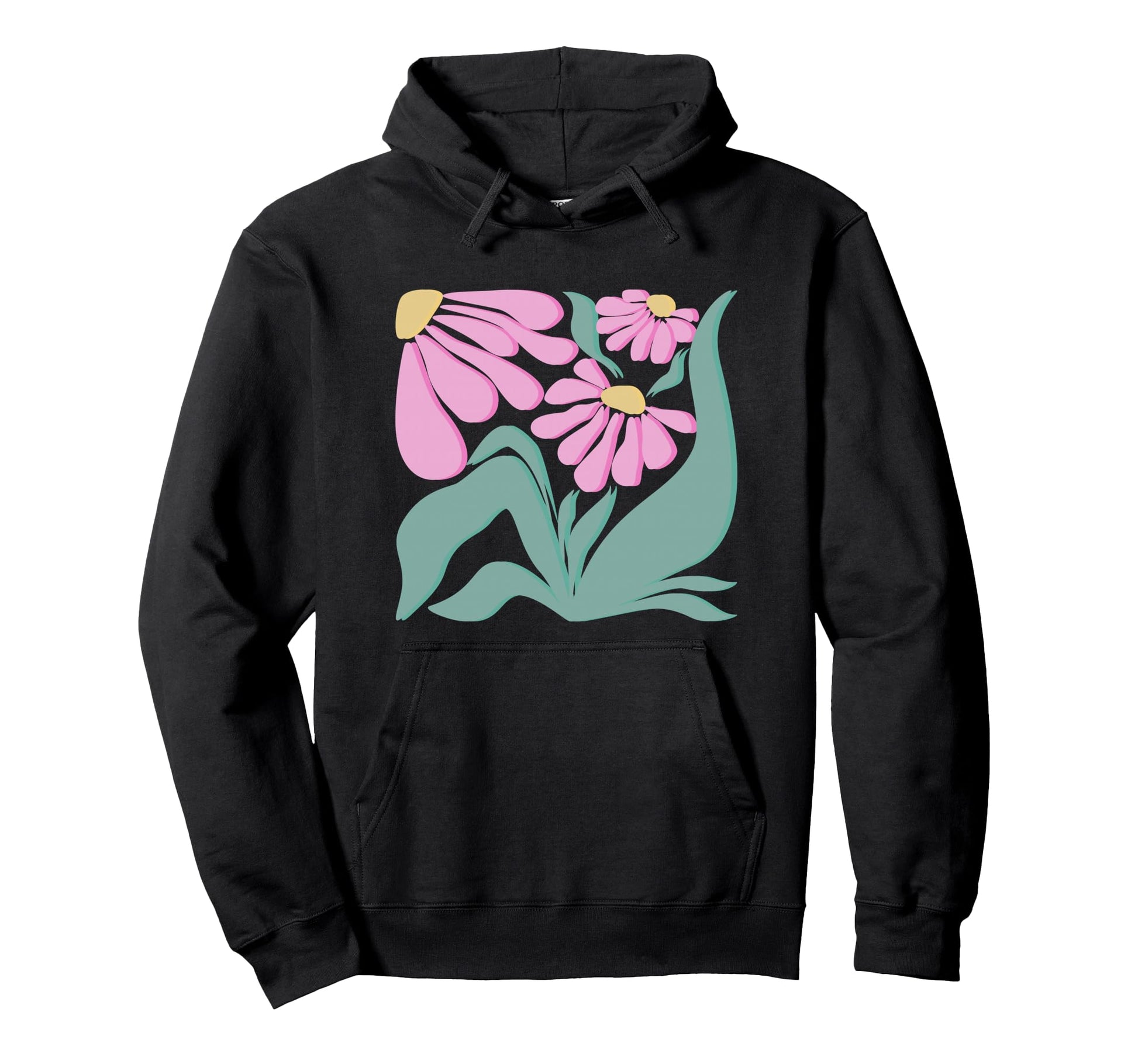 Floral Abstract Hippie Boho Flowers Hoodie - Minimalist Print Unisex - T-Shirt, Sweatshirt, Hoodie
