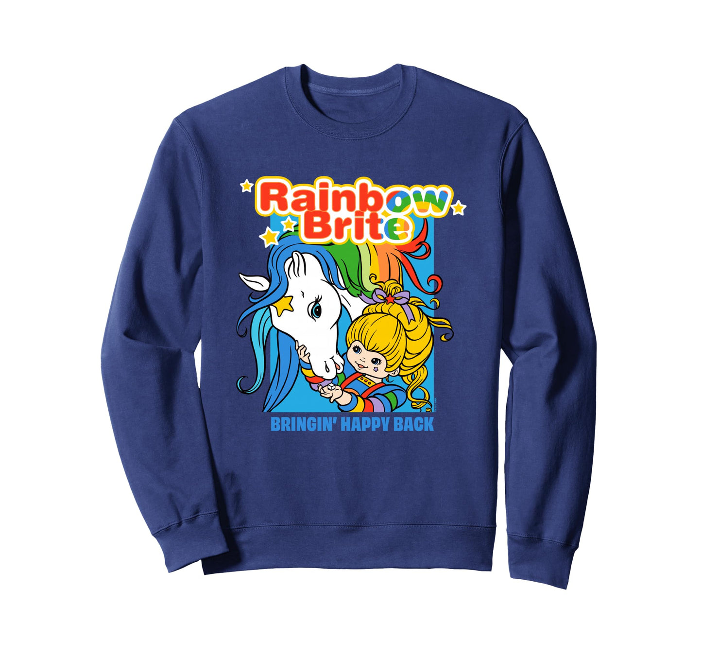 Rainbow Brite Bringin Happy Back Sweatshirt - Trendy Graphic for Adults - T-Shirt, Sweatshirt, Hoodie