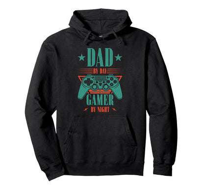 Dad Day Gamer Night Gaming Daddy Gamer Hoodie - Graphic Print Men Women - T-Shirt, Sweatshirt, Hoodie