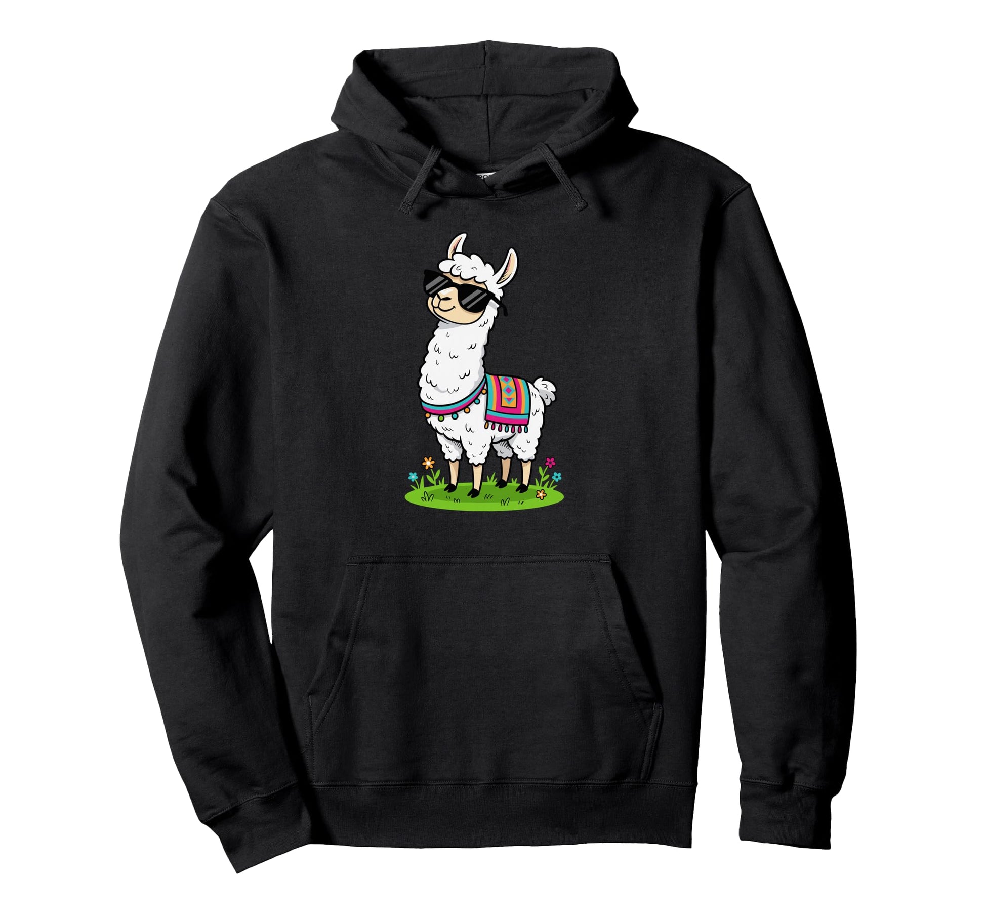 Funny Alpaca Sunglasses Colorful Llama Vibes Hoodie - Trendy Graphic Unisex - T-Shirt, Sweatshirt, Hoodie