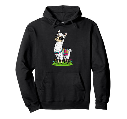 Funny Alpaca Sunglasses Colorful Llama Vibes Hoodie - Trendy Graphic Unisex - T-Shirt, Sweatshirt, Hoodie