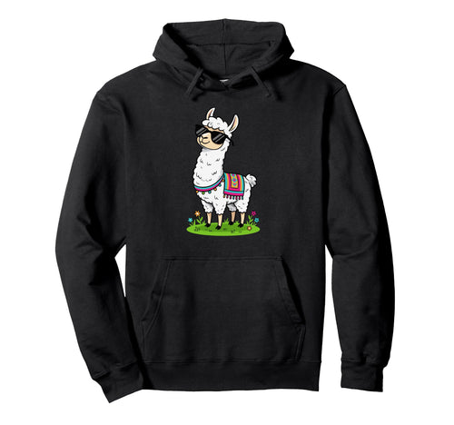 Funny Alpaca Sunglasses Colorful Llama Vibes Hoodie - Trendy Graphic Unisex - T-Shirt, Sweatshirt, Hoodie