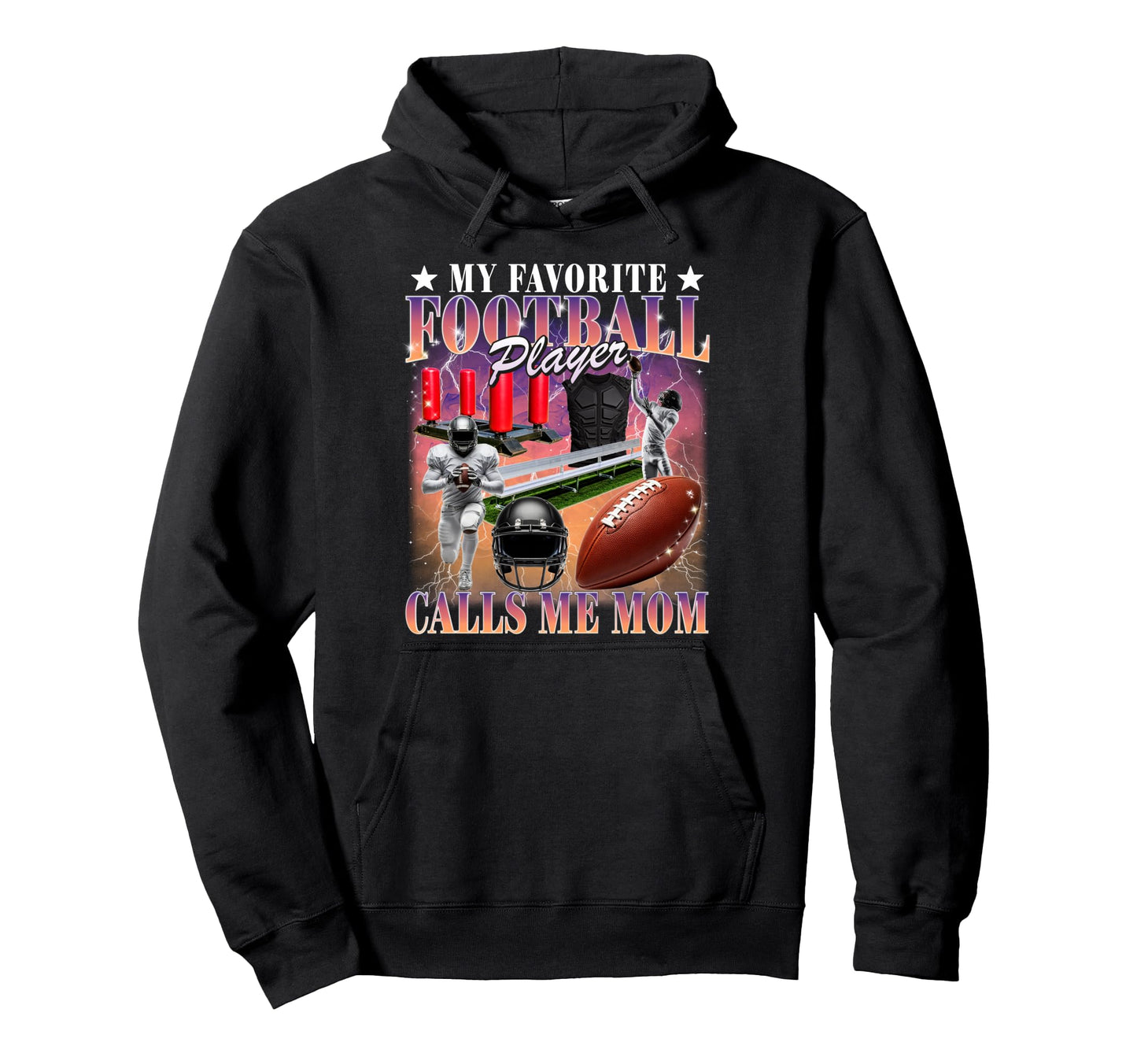 Football Player Calls Me Mom Bootleg 90S Hoodie - Aesthetic Graphic Unisex - T-Shirt, Sweatshirt, Hoodie