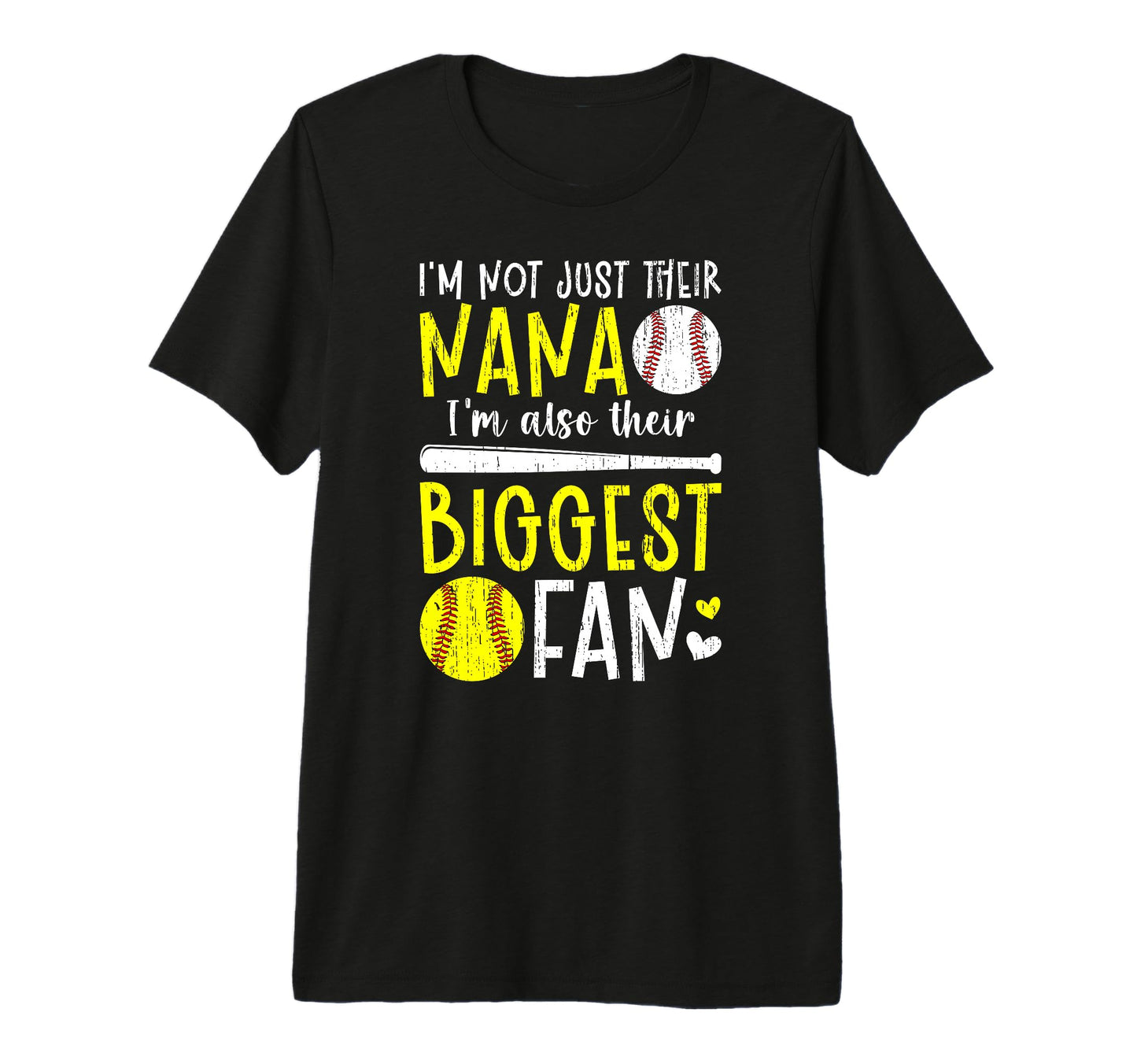 Their Biggest Fan Softball Baseball Nana T-Shirt - Novelty Apparel Unisex - T-Shirt, Sweatshirt, Hoodie