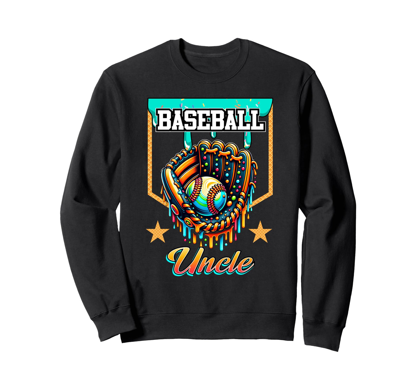 Baseball Drip Baseball Uncle Ice Cream Sweatshirt - Trendy Graphic Unisex - T-Shirt, Sweatshirt, Hoodie