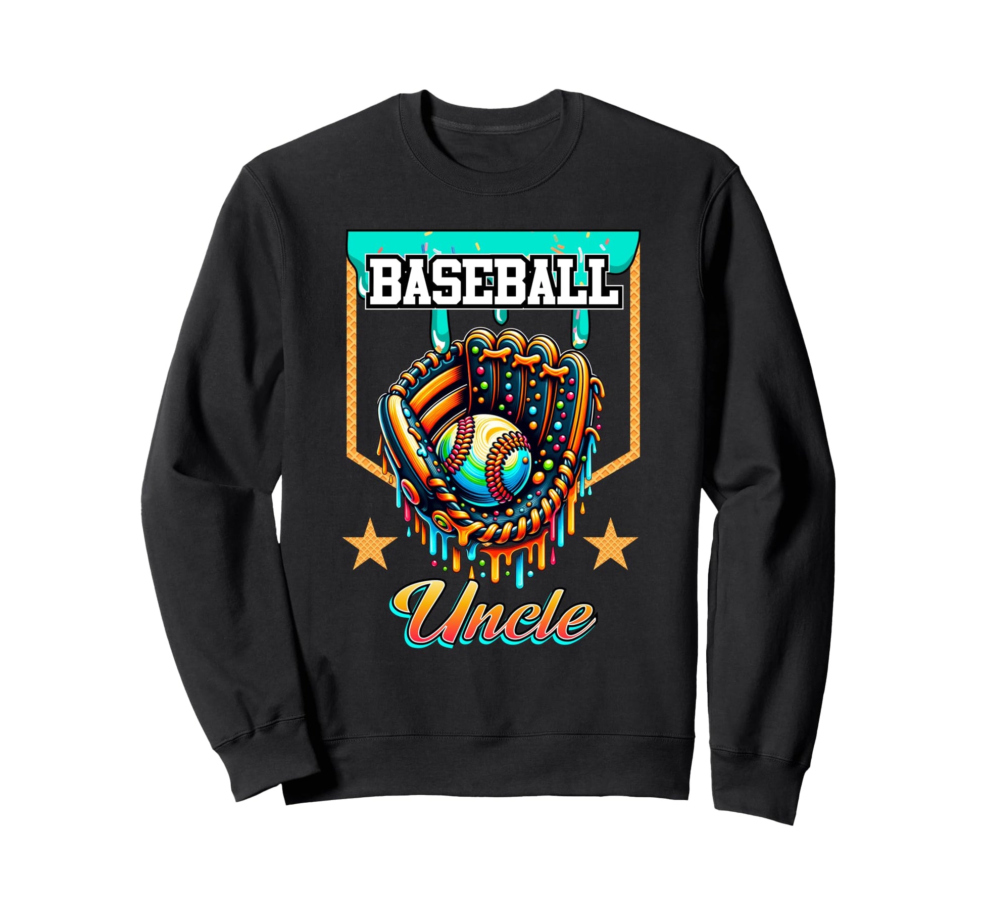Baseball Drip Baseball Uncle Ice Cream Sweatshirt - Trendy Graphic Unisex - T-Shirt, Sweatshirt, Hoodie