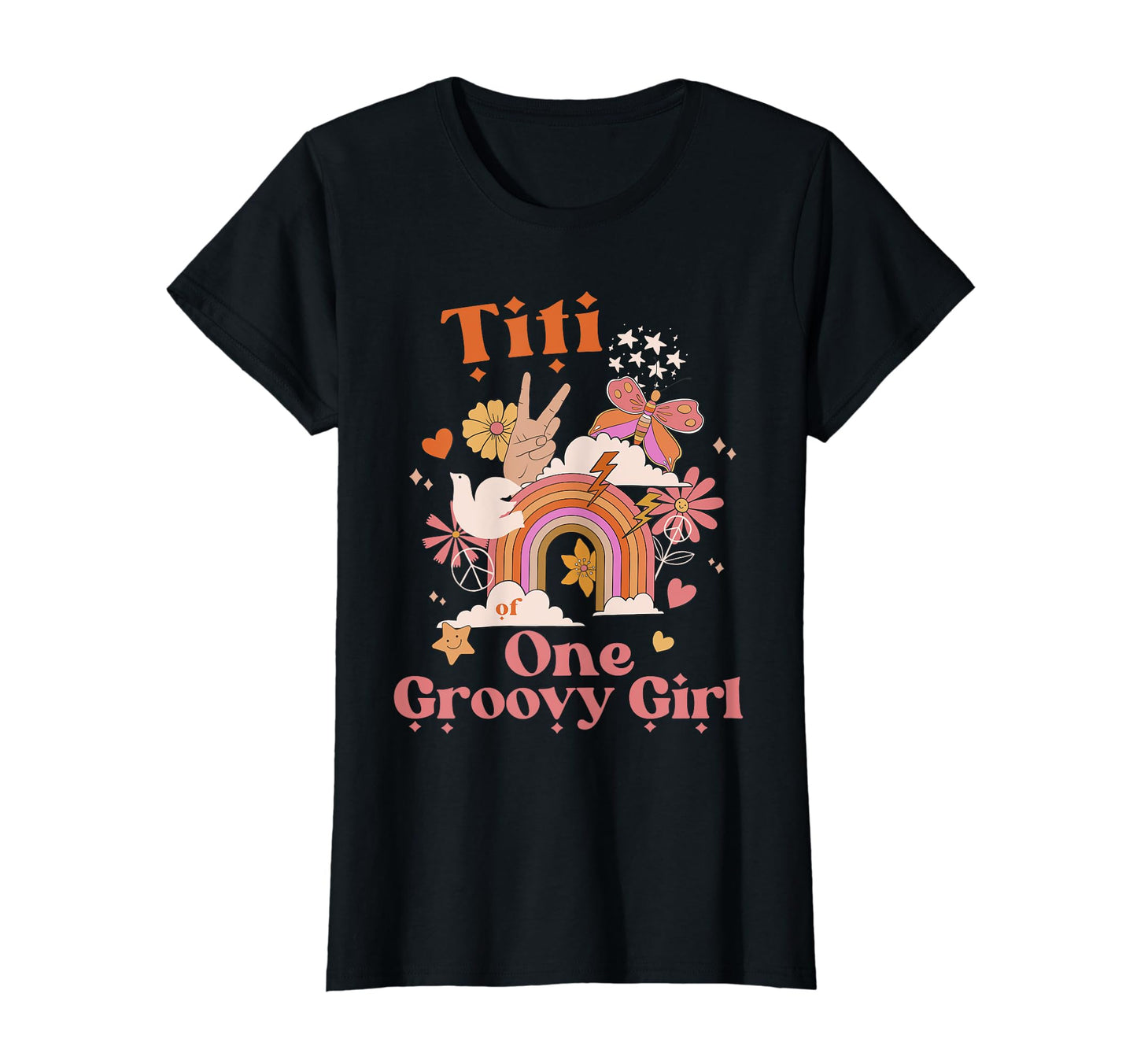 Titi One Groovy Boho Hippie Rainbow Peace T-Shirt - Graphic Print Unisex - T-Shirt, Sweatshirt, Hoodie
