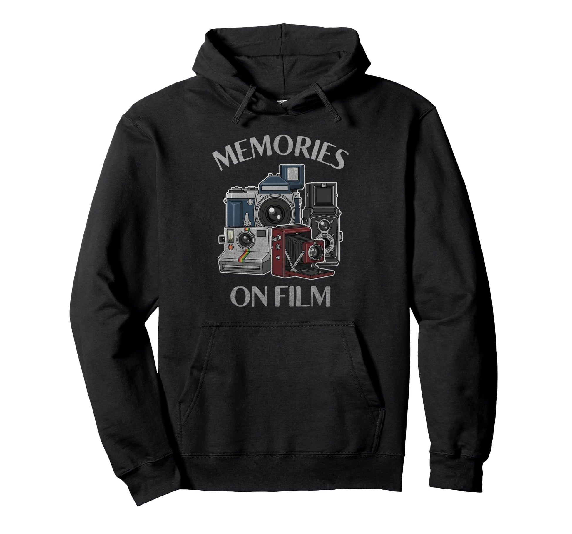 Memories Film Cameras Distressed Analog Hoodie - Unique Graphic Men Women - T-Shirt, Sweatshirt, Hoodie