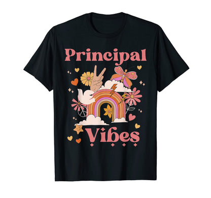 Principal Vibes School Groovy Boho T-Shirt - Trendy Graphic Men Women - T-Shirt, Sweatshirt, Hoodie