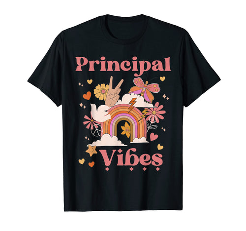 Principal Vibes School Groovy Boho T-Shirt - Trendy Graphic Men Women - T-Shirt, Sweatshirt, Hoodie