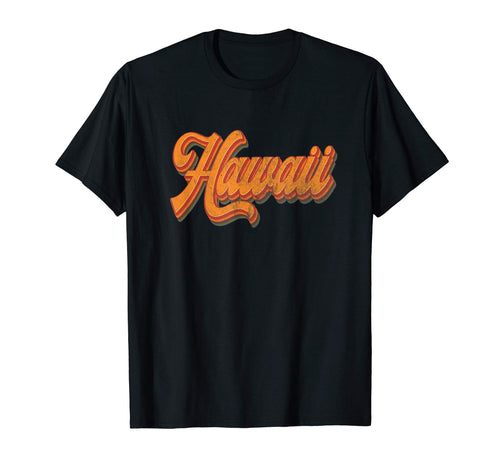 Hawaii Us State Map Stripes 1970S T-Shirt - Custom Art Print for Adults - T-Shirt, Sweatshirt, Hoodie