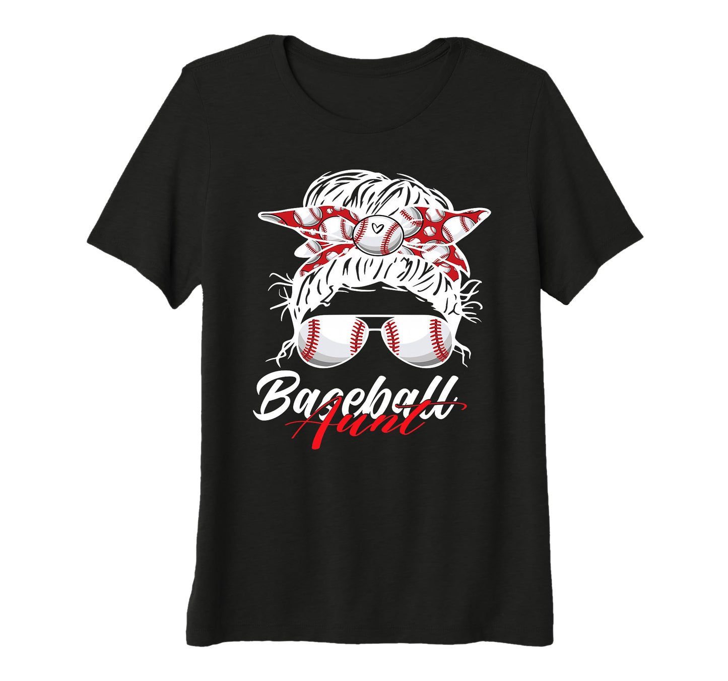 Womens Baseball Auntie Fun Player Aunt T-Shirt - Graphic Print Men Women - T-Shirt, Sweatshirt, Hoodie