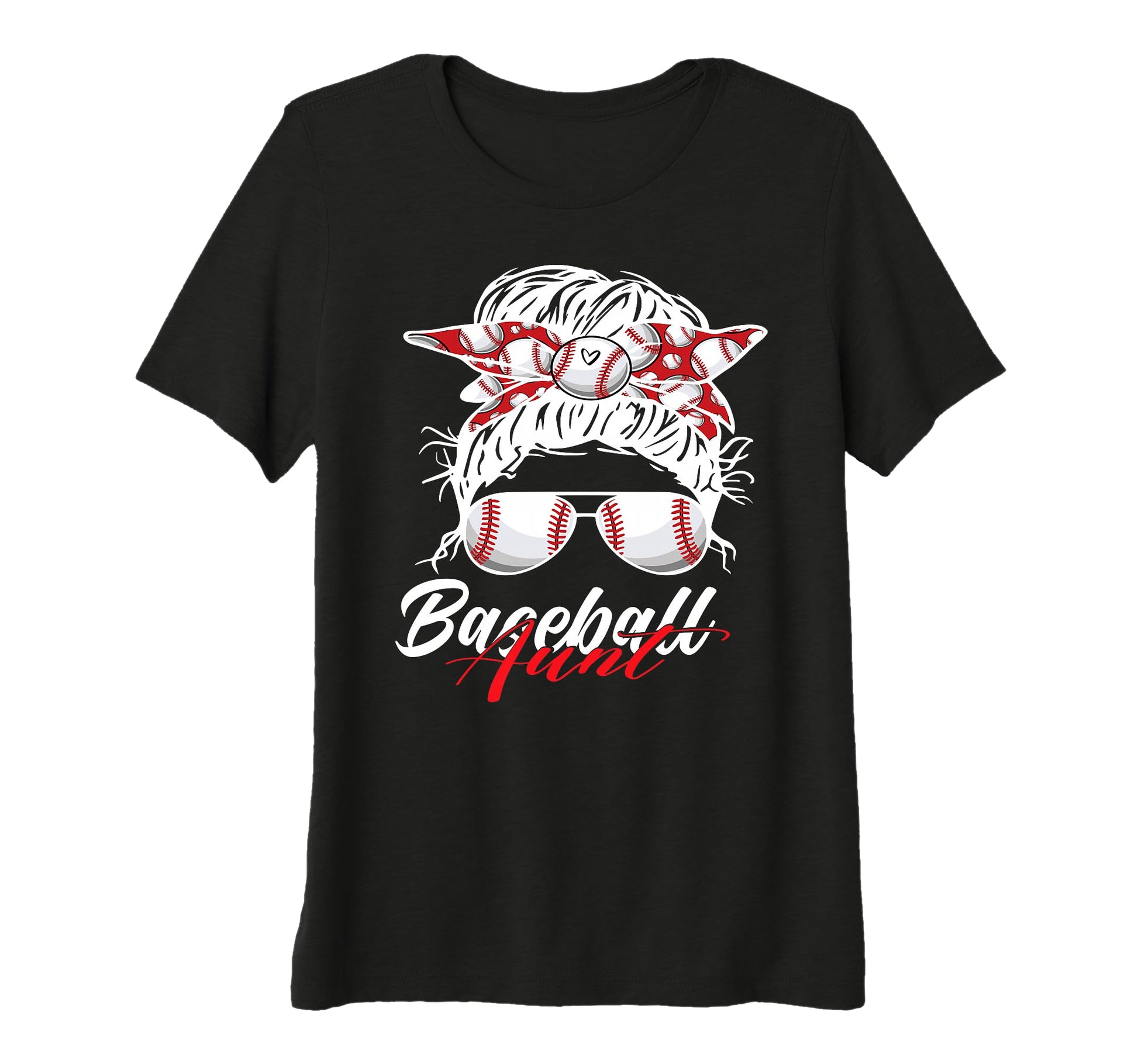 Womens Baseball Auntie Fun Player Aunt T-Shirt - Graphic Print Men Women - T-Shirt, Sweatshirt, Hoodie