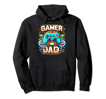 Gamer Dad Game Controller Gaming Video Hoodie - Custom Art Print Men Women - T-Shirt, Sweatshirt, Hoodie