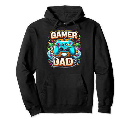 Gamer Dad Game Controller Gaming Video Hoodie - Custom Art Print Men Women - T-Shirt, Sweatshirt, Hoodie