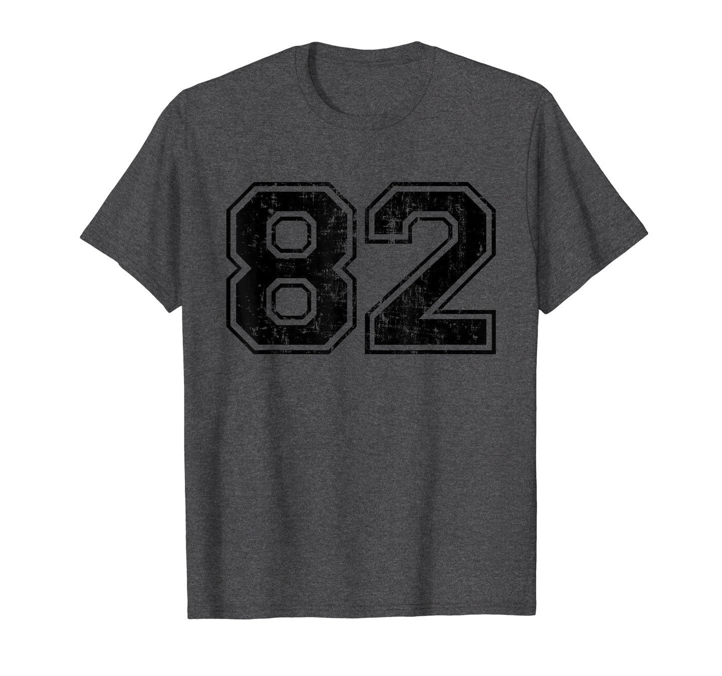 Number 82 Varsity Distressed Sport T-Shirt - Minimalist Print Men Women - T-Shirt, Sweatshirt, Hoodie