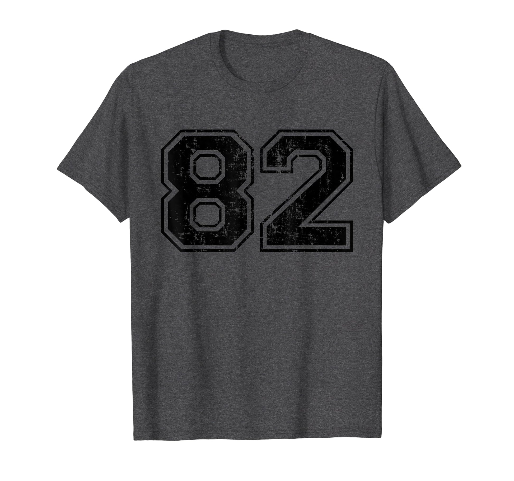 Number 82 Varsity Distressed Sport T-Shirt - Minimalist Print Men Women - T-Shirt, Sweatshirt, Hoodie
