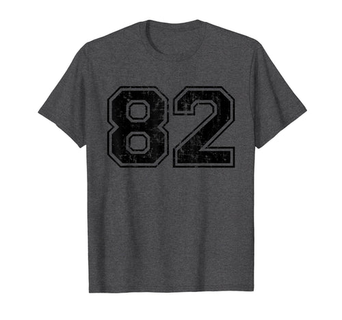 Number 82 Varsity Distressed Sport T-Shirt - Minimalist Print Men Women - T-Shirt, Sweatshirt, Hoodie