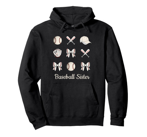 Baseball Sister Coquette Bow Sports Hoodie - Custom Art Print Men Women - T-Shirt, Sweatshirt, Hoodie