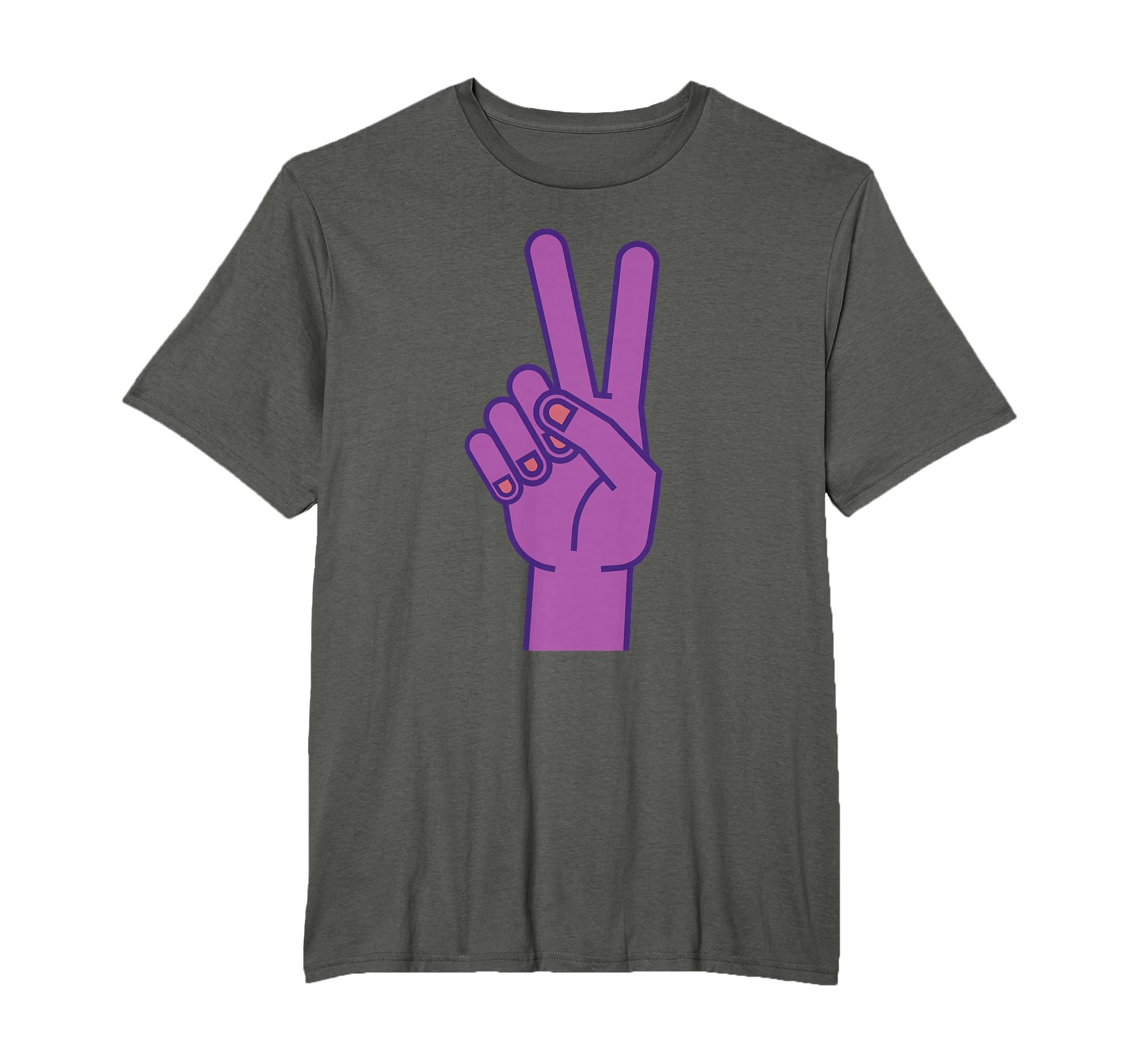 Purple Hand Peace Sign Love T-Shirt - Streetwear Style Unisex - T-Shirt, Sweatshirt, Hoodie