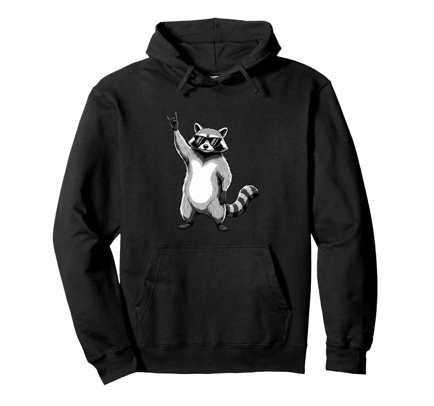 Raccoon Rocking Out Music Gift Animal Hoodie - Novelty Apparel Unisex - T-Shirt, Sweatshirt, Hoodie