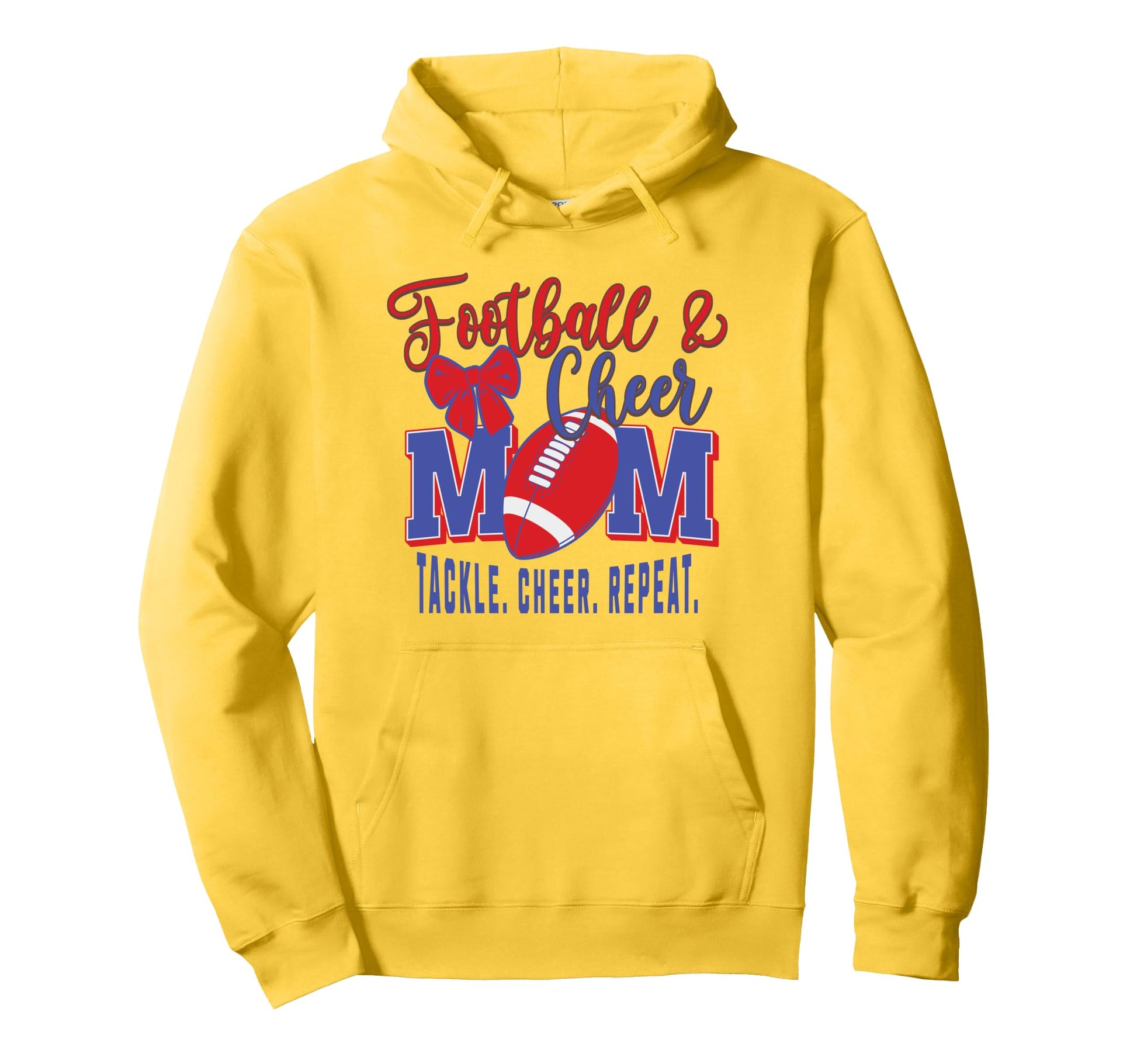Football Mom Cheer Mom Tackle Cheer Hoodie - Unique Graphic Men Women - T-Shirt, Sweatshirt, Hoodie