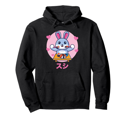 Rabbit Sushi Kawaii Otaku Japanese Hoodie - Minimalist Print for Adults - T-Shirt, Sweatshirt, Hoodie