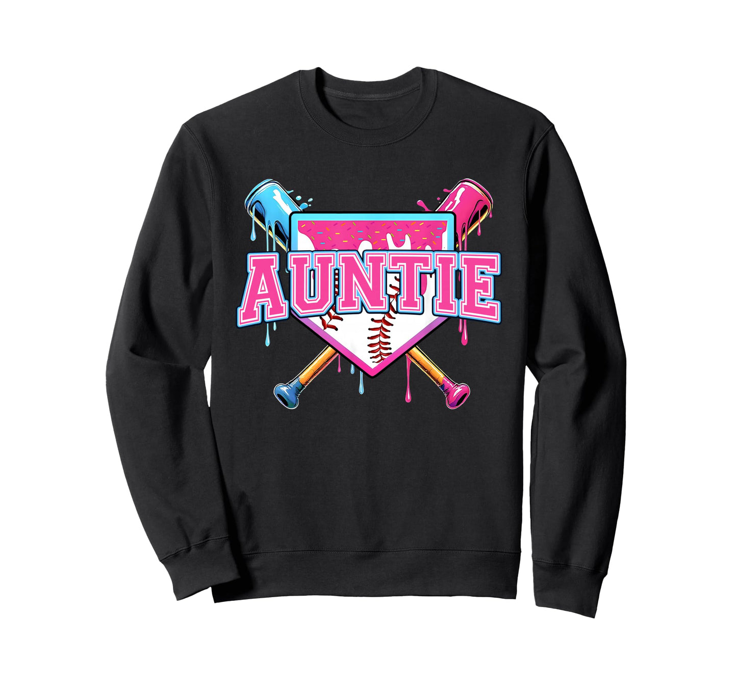 Baseball Drip Aunt Ice Cream Drip Sweatshirt - Minimalist Print Men Women - T-Shirt, Sweatshirt, Hoodie