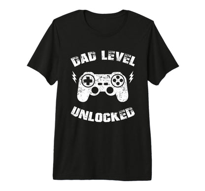 Dad Level Unlocked Gaming Controller T-Shirt - Custom Art Print Men Women - T-Shirt, Sweatshirt, Hoodie