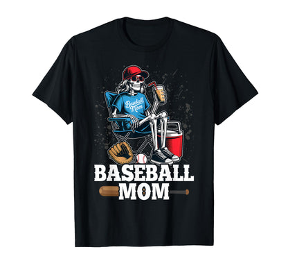 Baseball Mom Skeleton Halloween Game T-Shirt - Unique Graphic Unisex - T-Shirt, Sweatshirt, Hoodie