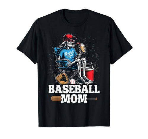 Baseball Mom Skeleton Halloween Game T-Shirt - Unique Graphic Unisex - T-Shirt, Sweatshirt, Hoodie
