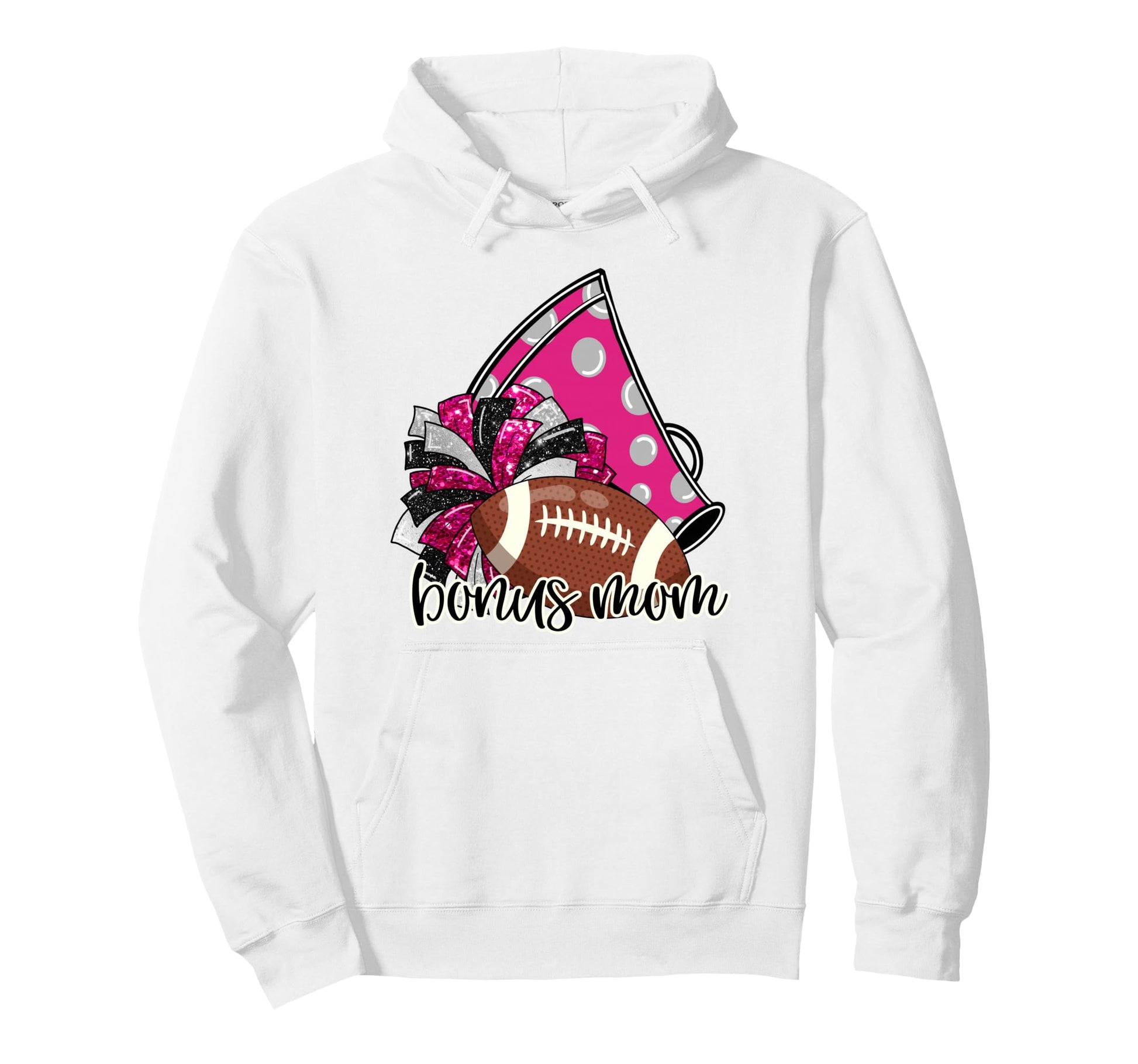 Cheerleader Bonus Mom Game Day Cheer Hoodie - Trendy Graphic for Adults - T-Shirt, Sweatshirt, Hoodie