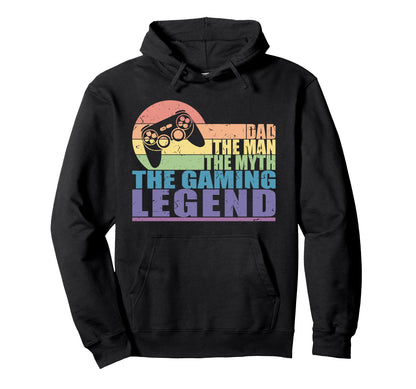 Dad Myth Gaming Legend Gamer Hoodie - Fun Novelty Design for Adults - T-Shirt, Sweatshirt, Hoodie