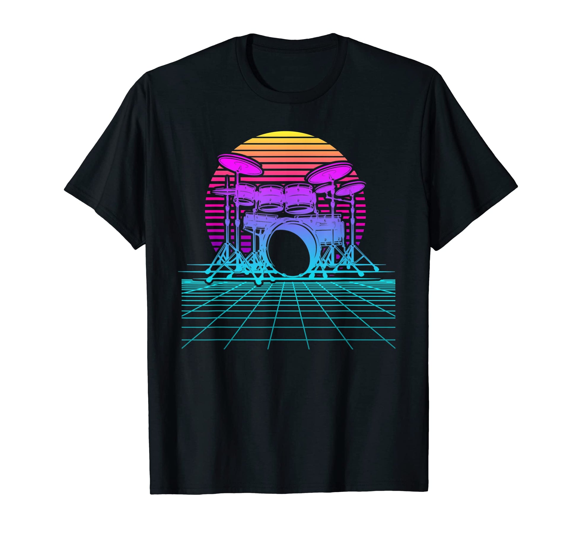 Drummer Drum Kit Drum Player 80S T-Shirt - Fun Novelty Design Men Women - T-Shirt, Sweatshirt, Hoodie