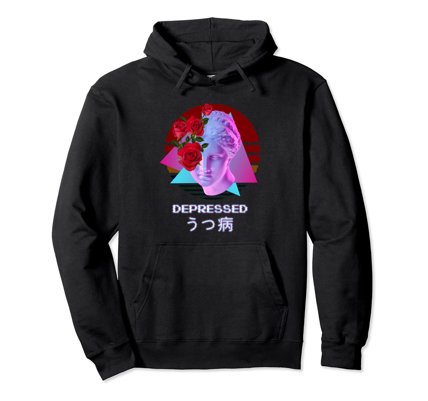Depressed Vaporwave Aesthetic Japanese Hoodie - Streetwear Style for Adults - T-Shirt, Sweatshirt, Hoodie
