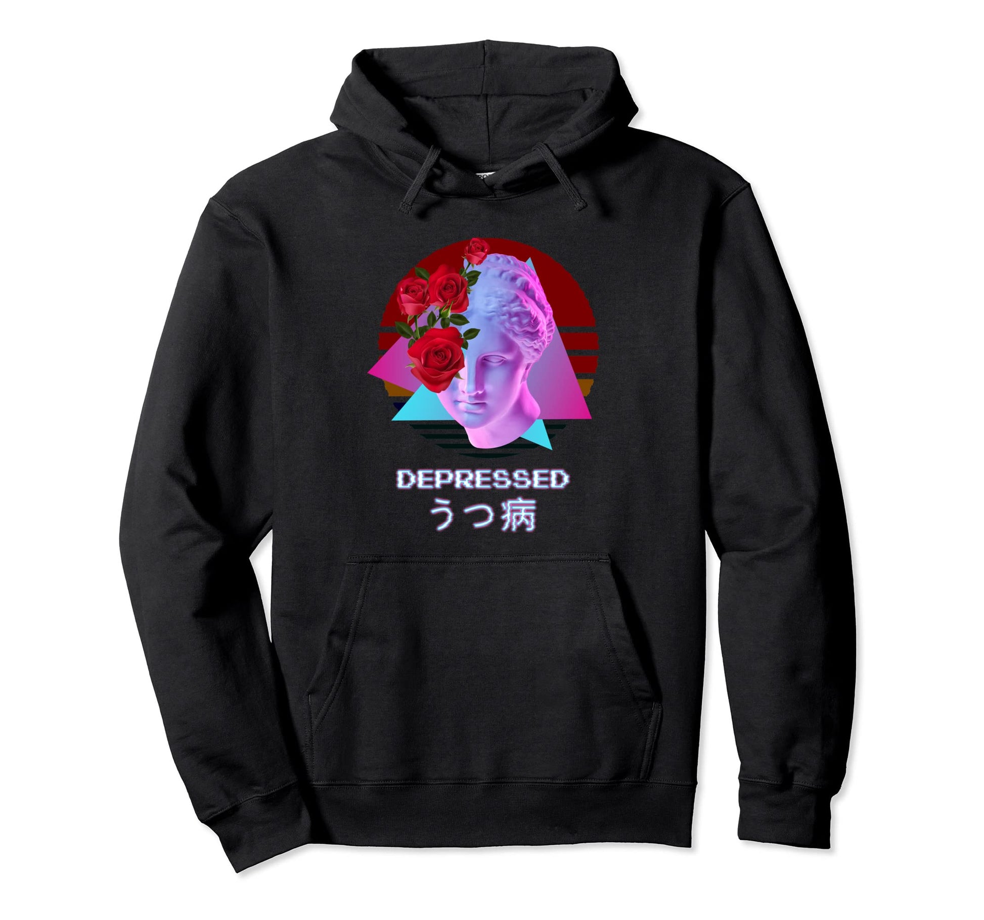Depressed Vaporwave Aesthetic Japanese Hoodie - Streetwear Style for Adults - T-Shirt, Sweatshirt, Hoodie