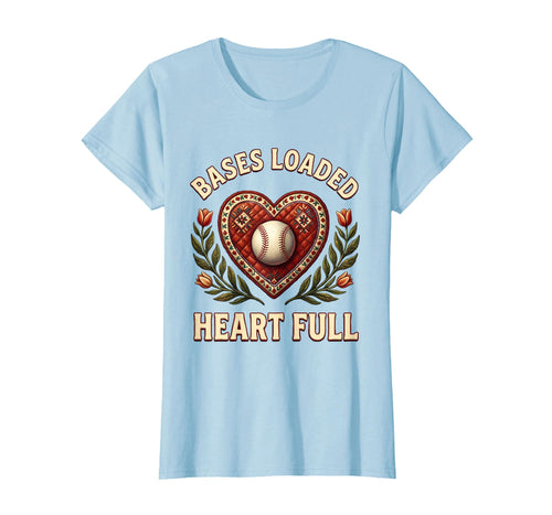 Bases Loaded Heart Full Baseball Mom T-Shirt - Custom Art Print Unisex - T-Shirt, Sweatshirt, Hoodie