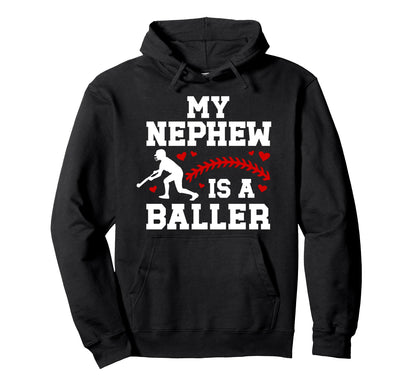 My Nephew Baseball Aunt Baseball Hoodie - Custom Art Print for Adults - T-Shirt, Sweatshirt, Hoodie