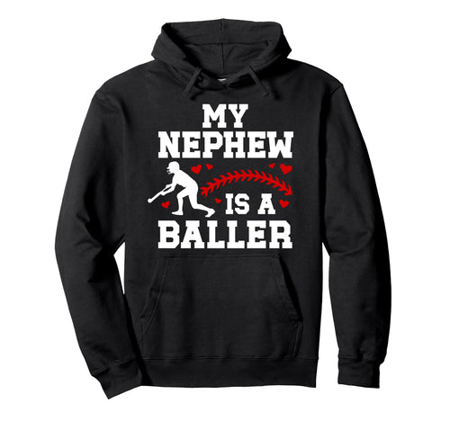 My Nephew Baseball Aunt Baseball Hoodie - Custom Art Print for Adults - T-Shirt, Sweatshirt, Hoodie